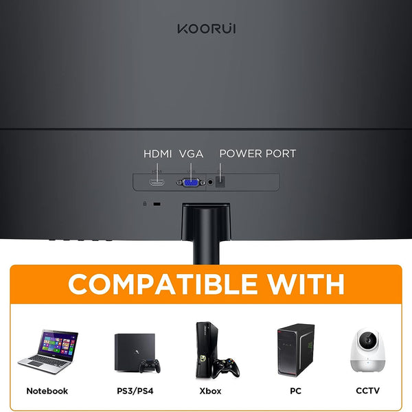 KOORUI 27-inch Curved Computer Monitor- Full HD 1080P 75Hz