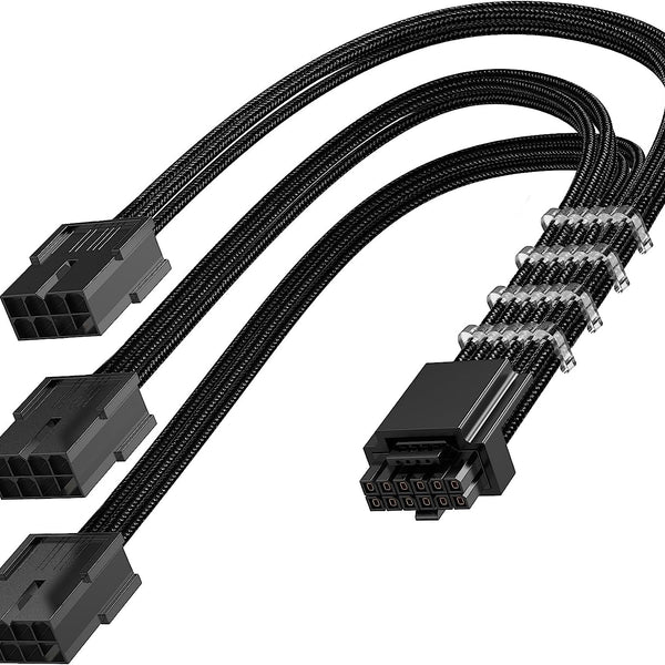 AsiaHorse 16AWG PCI-e 5.0 12VHPWR PSU Cable Extension 600W (Black)