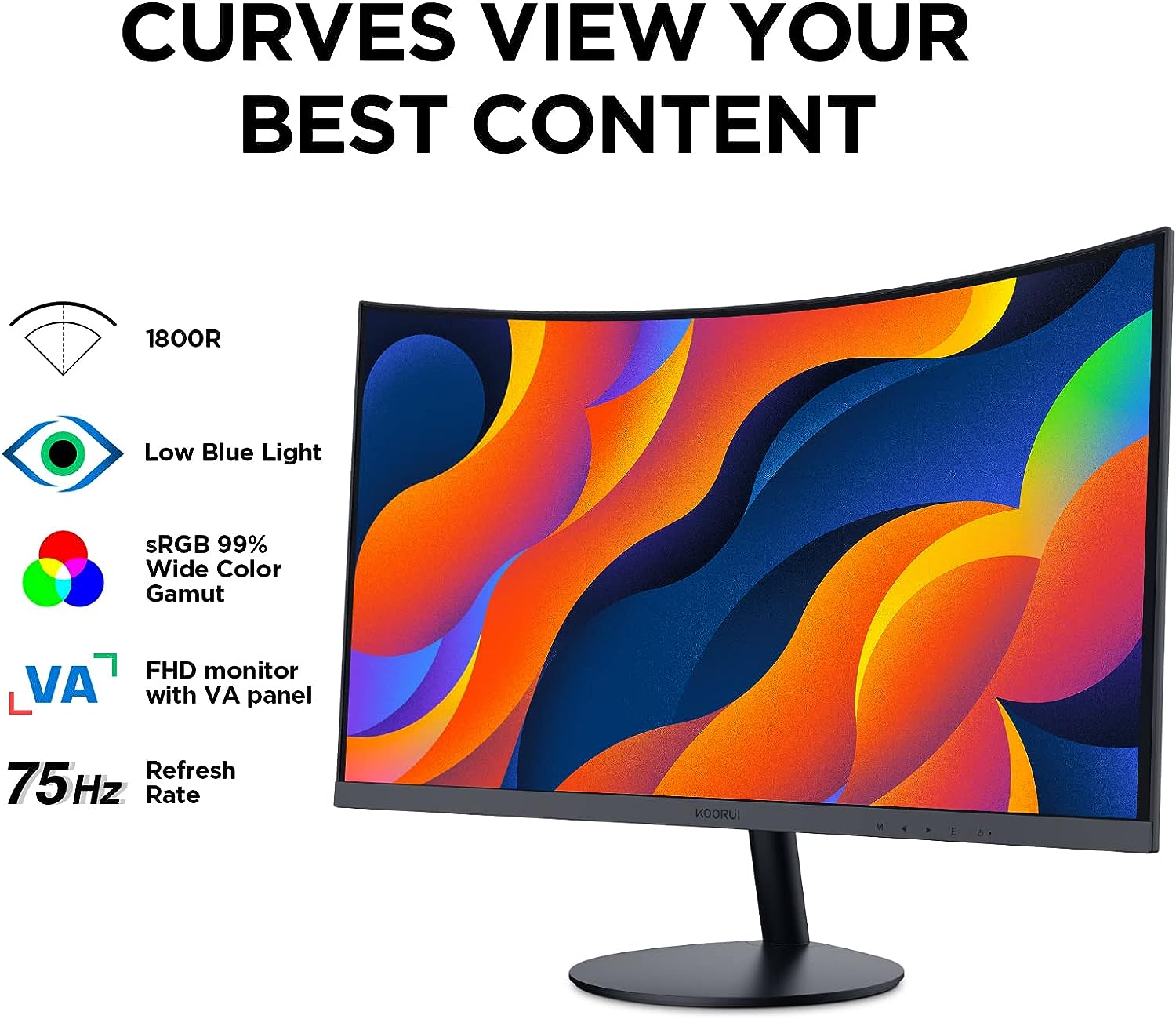 KOORUI 27-inch Curved Computer Monitor- Full HD 1080P 75Hz – VOXBURG