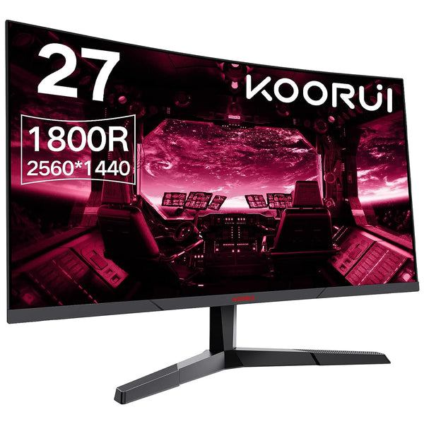 KOORUI 27 Inch Curved QHD 2560P Gaming Monitor 144Hz