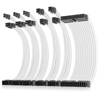 White Sleeved Power Supply Cables